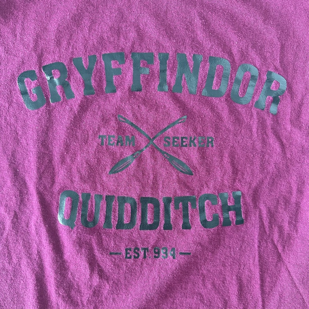 Harry Potter Gryffindor Quidditch Maroon Short Sleeve Tee Custom